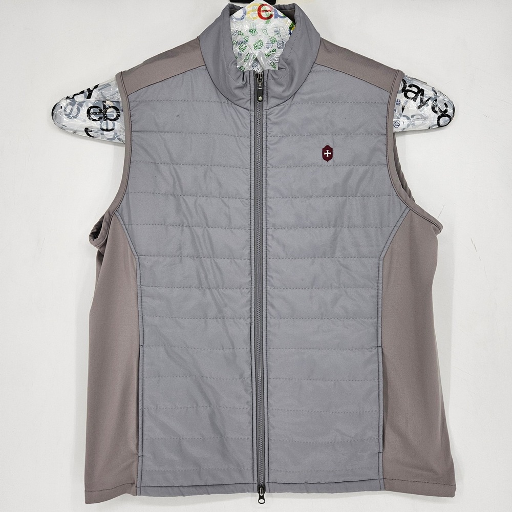 Turtleson Vest Mens 2XL Gray Outdoors Fleece Full Zip‎ Casual Quilted Stretch